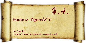 Hudecz Agenór névjegykártya